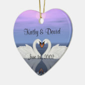 結婚式の白鳥 セラミックオーナメント (左)