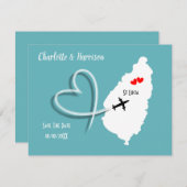 結婚式の目的地 セントルシア Save The Date セーブザデート (正面/裏面)