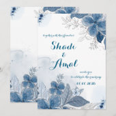 結婚式の祝いと結婚発表 シーズンカード (正面/裏面)