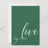 結婚式の祝いの後 シンプルな葉緑色 招待状 (裏面)