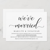 結婚式の秘密の挙式、エレガントな披露宴パーティー 招待状 (正面/裏面)