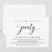 結婚式の秘密の挙式、エレガントな披露宴パーティー 招待状 (正面/裏面)