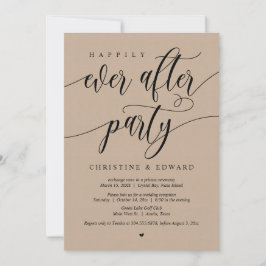 結婚式の秘密の挙式、ハッピーエバーアフターパーティー、クラフト 招待状