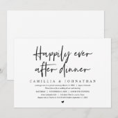 結婚式の秘密の挙式、ハッピーエンドのディナー 招待状 (正面/裏面)