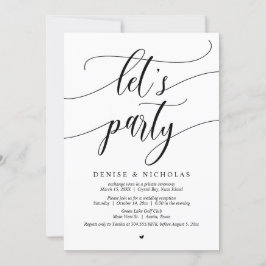 結婚式の秘密の祝い会、パーティーを楽しもう 招待状