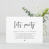 結婚式の秘密の祝い, 現代のミニマリスト, パーティしよう 招待状 (スタンド正面)