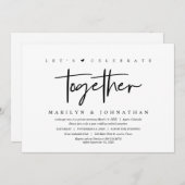 結婚式の秘密の祝い, 現代的, 私たちと一緒にパーティーをしよう 招待状 (正面/裏面)