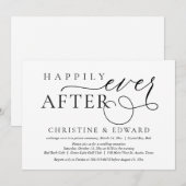 結婚式の秘密の誓いパーティー、ハッピーエバーアフター招待状 招待状 (正面/裏面)