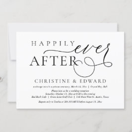 結婚式の秘密の誓いパーティー、ハッピーエバーアフター招待状 招待状