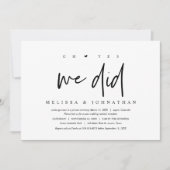 結婚式の秘密の誓い、そう、私たちはしました 招待状 (正面)