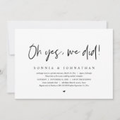 結婚式の秘密の誓い、なんて素敵!私たち、しました 招待状 (正面)