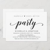 結婚式の秘密の誓い、エレガントなブラックスクリプト 招待状 (正面/裏面)