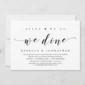結婚式の秘密の誓い、式を終えたら食事をしようという招待状 招待状 (正面)