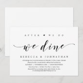 結婚式の秘密の誓い、式を終えたら食事をしようという招待状 招待状 (正面/裏面)