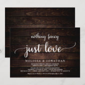 結婚式の秘密の誓い、特別なものは何もない、ただ愛を祝う 招待状 (正面/裏面)