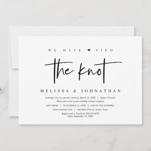 結婚式の秘密の誓い、 私たちは愛を誓いました 招待状 (正面)