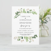 結婚式の秘密の誓い, 緑のガーデンデザイン 招待状 (スタンド正面)