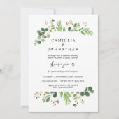 結婚式の秘密の誓い, 緑豊かなガーデンデザイン 招待状 (正面)