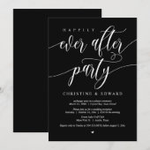 結婚式の秘密挙式、ハッピーエバーアフターパーティー 招待状 (正面/裏面)