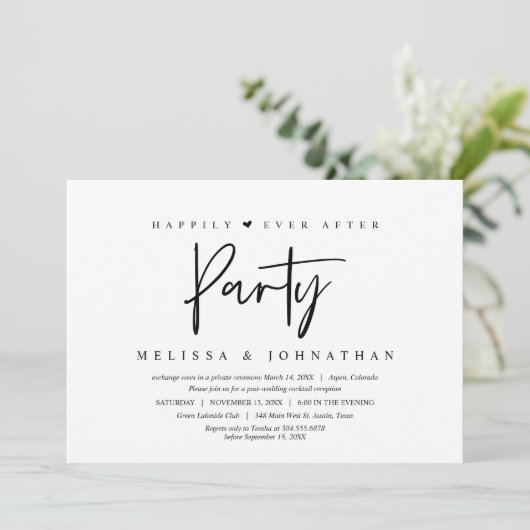 結婚式の秘密挙式、ハッピーエンドパーティー 招待状 (スタンド正面)