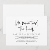 結婚式の秘密挙式、 私たちは結婚しました 招待状 (正面/裏面)