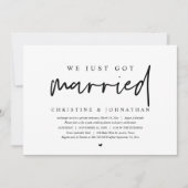 結婚式の秘密結婚のお知らせ、 私たち結婚しました  招待状 (正面)