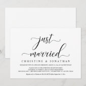 結婚式の秘密結婚、エレガントな披露宴パーティーの招待状 招待状 (正面/裏面)