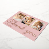 結婚式の箔押し感謝カード。ローズゴールドの箔押しカード 箔招待状 (回転した状態)