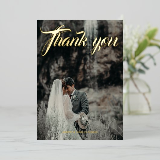 結婚式の箔押し感謝カード 箔招待状 (立ち正面)