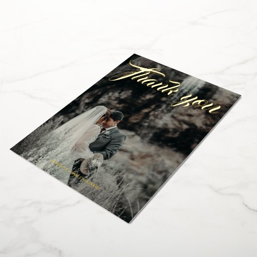 結婚式の箔押し感謝カード 箔招待状 (回転した状態)