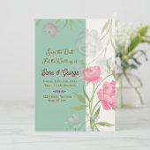 結婚式の節約日付通知カード 招待状 (スタンド正面)