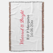 結婚式の素敵な二人の名前と日付を追加 スローブランケット (正面縦)