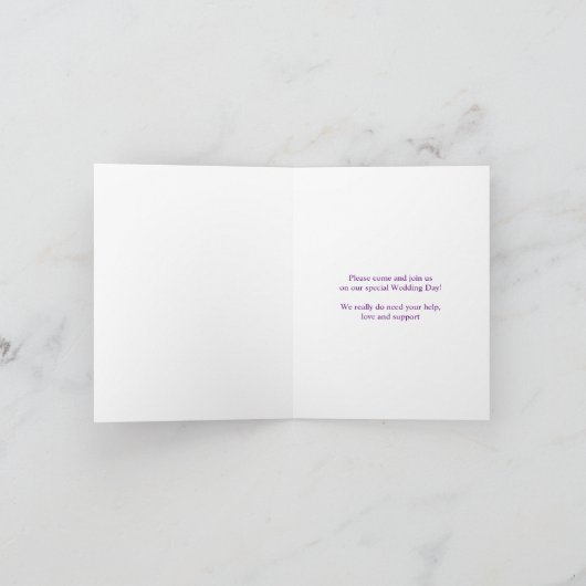 結婚式の紫の芸術、あなたは私たちのブライズメイドになってくれますか? 招待状 (内部)