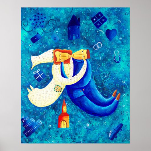 結婚式の絵画 モダンアートプリント ポスター (正面)