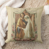 結婚式の聖母マリアカトリック教のセントジョーゼフの花柄 クッション (ブランケット)
