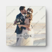 結婚式の肖像 | モノグラムQRコード フォトプラーク (正面)