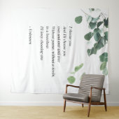 結婚式の背景タペストリー 水彩 エucalyptus タペストリー (インサイチュ(横))