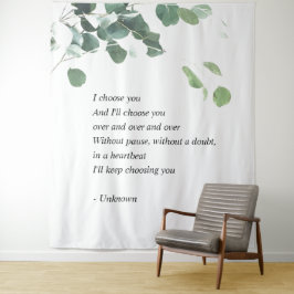 結婚式の背景タペストリー 水彩 ユーカリ タペストリー