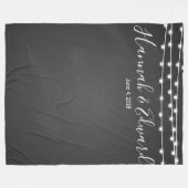 結婚式の背景幕の写真の背景の黒板 フリースブランケット (正面(横))