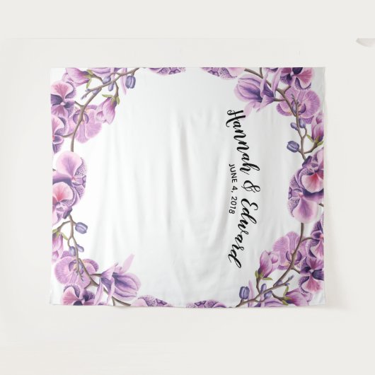 結婚式の背景幕、写真の支柱、植物のカスタム タペストリー (正面(横))