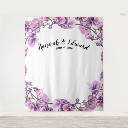 結婚式の背景幕、写真の支柱、植物のカスタム タペストリー (正面)