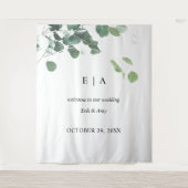 結婚式の背景, ウェルカムサイン ユーカリ タペストリー (正面)