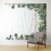 結婚式の背景 - ユーカリ - フォトブース タペストリー (インサイチュ(横))