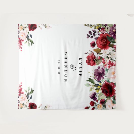 結婚式の背景、写真小道具、フォトブース タペストリー (正面(横))