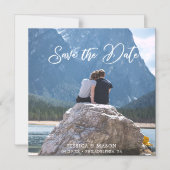 結婚式の脚本を書くと、写真付きの日付の磁石を節約 マグネット招待状 (正面)