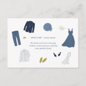 結婚式の色とドレスコードの服のイラスト エンクロージャーカード (正面)