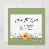 結婚式の色 花のカード 招待状 デザイン テンプレート (裏面)