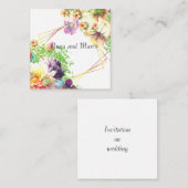 結婚式の花の招待状 ノートカード (正面/裏面)