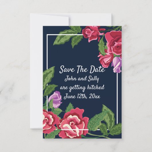 結婚式の花の日付を保存 (裏面)