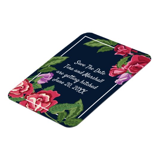 結婚式の花の日付を保存 マグネット (左側)